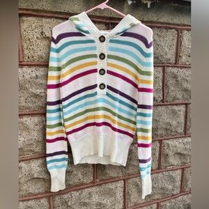 Aeropostale medium hooded adorable sweater striped colorful